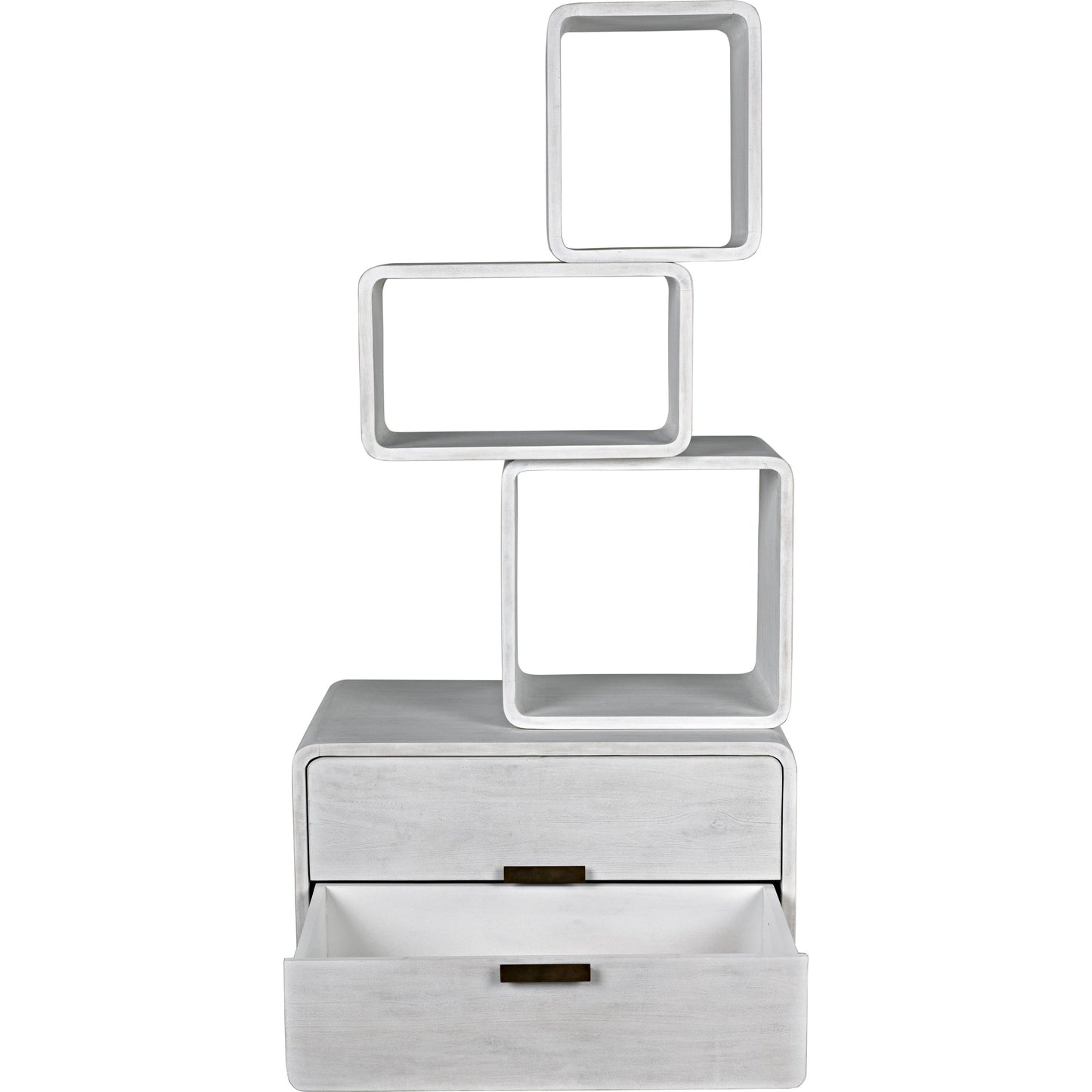 003 SI-1755516 | Additional Silo | Belini Bookcase by Noir in white wash. Made from mahogany in a eclectic & global style.