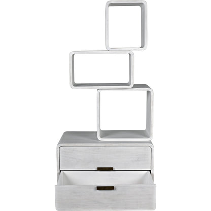 Belini Bookcase by Noir in white wash. Made from mahogany in a eclectic & global style.