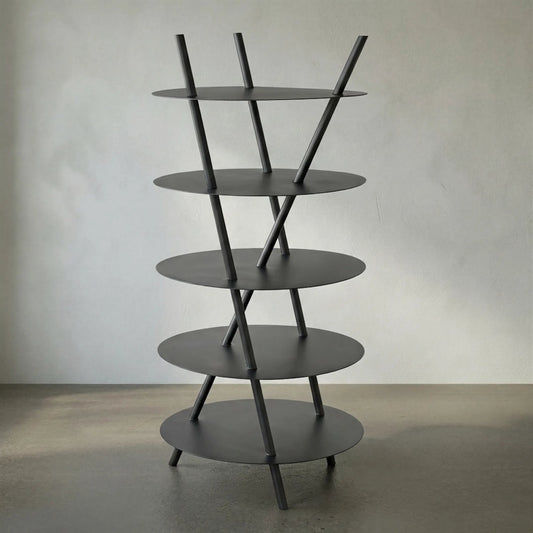 Gautama Shelf by Noir in matte black. Made from industrial steel in a modern style.