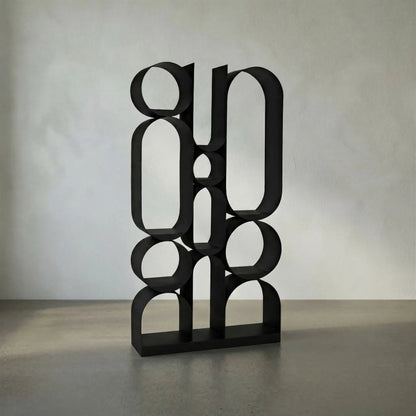 Letty Bookcase by Noir in matte black. Made from industrial steel in a modern style.