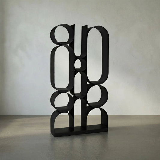 Letty Bookcase by Noir in matte black. Made from industrial steel in a modern style.