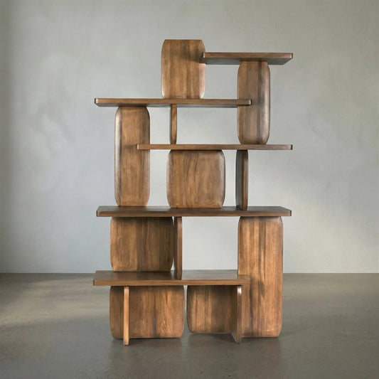 Kilimanjaro Bookcase by Noir in dark walnut. Made from walnut in a modern style.