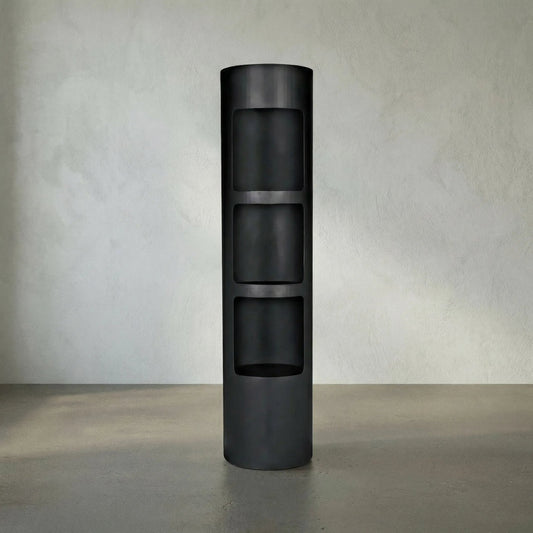 Reverso Bookcase by Noir in matte black. Made from industrial steel in a modern style.