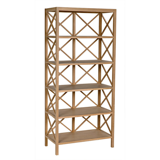 Nikolai Bookcase by Noir in clear flat. Made from white oak in a modern style.