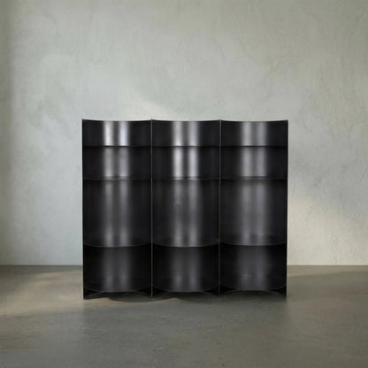 Fassbender Bookcase by Noir in matte black. Made from industrial steel in a modern style.