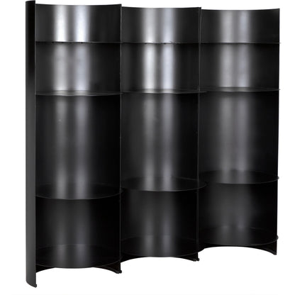 Fassbender Bookcase by Noir in matte black. Made from industrial steel in a modern style.