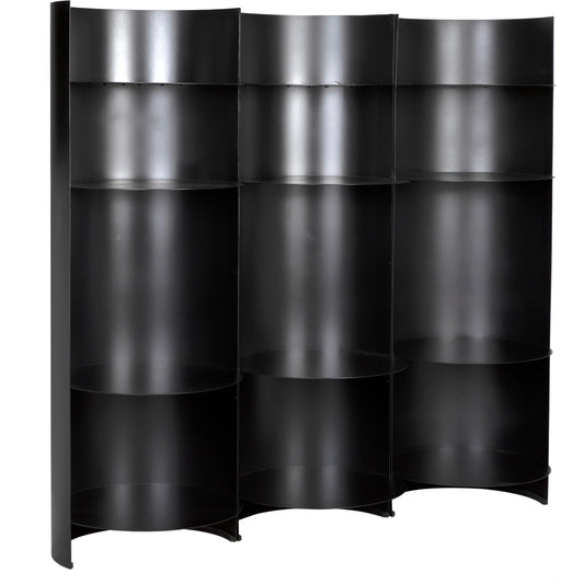 Fassbender Bookcase by Noir in matte black. Made from industrial steel in a modern style.