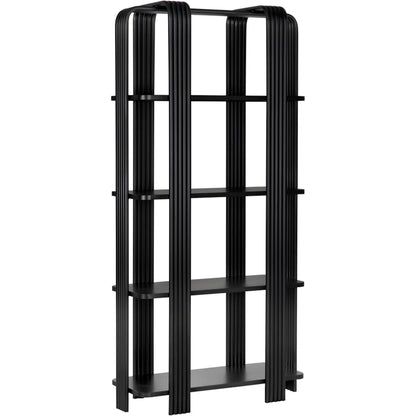 Giza Bookcase by Noir in matte black. Made from industrial steel in a modern style.