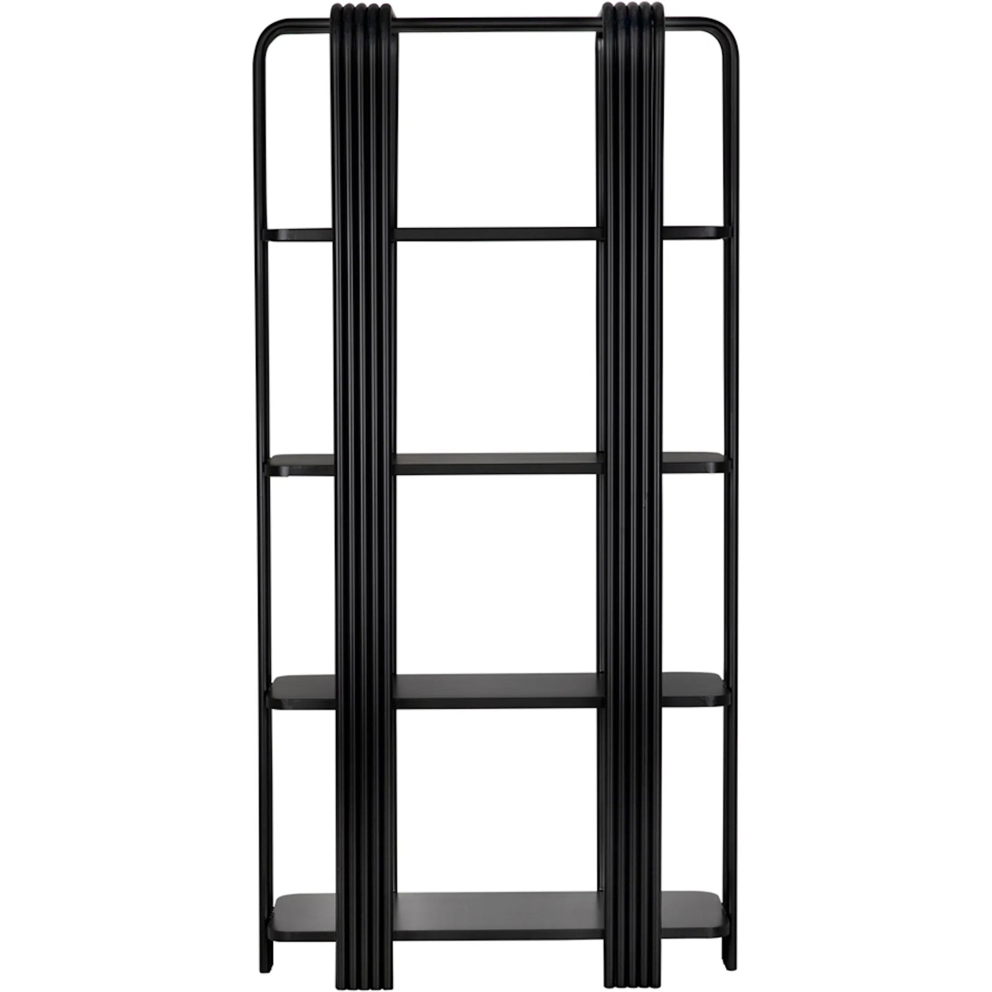 Giza Bookcase by Noir in matte black. Made from industrial steel in a modern style.