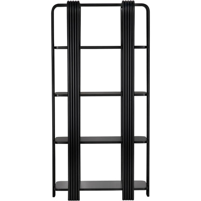 Giza Bookcase by Noir in matte black. Made from industrial steel in a modern style.