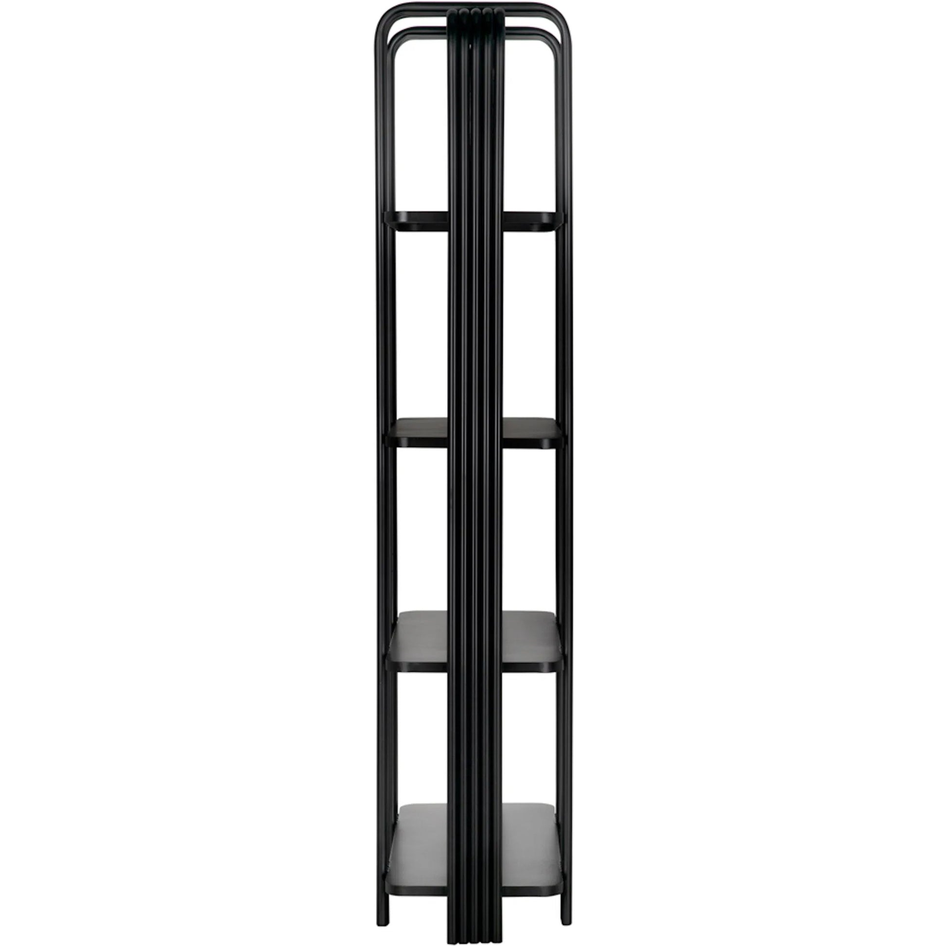 Giza Bookcase by Noir in matte black. Made from industrial steel in a modern style.