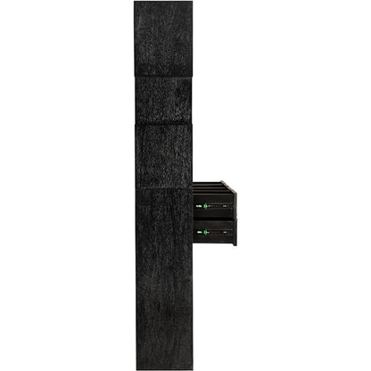 Grobius Bookcase by Noir in hand rubbed black. Made from mahogany, veneer, brass pull in a modern style.