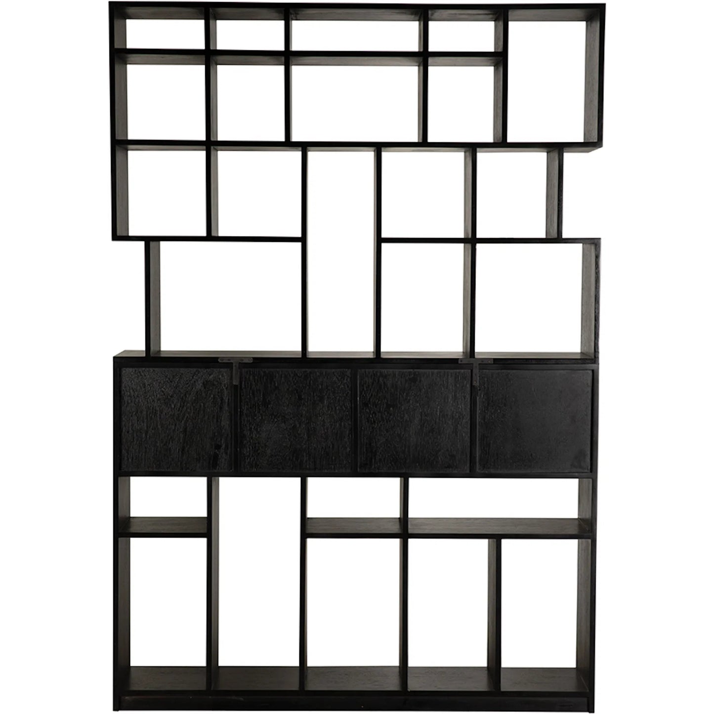 004 SI-2513485 | Additional Silo | Grobius Bookcase by Noir in hand rubbed black. Made from mahogany, veneer, brass pull in a modern style.