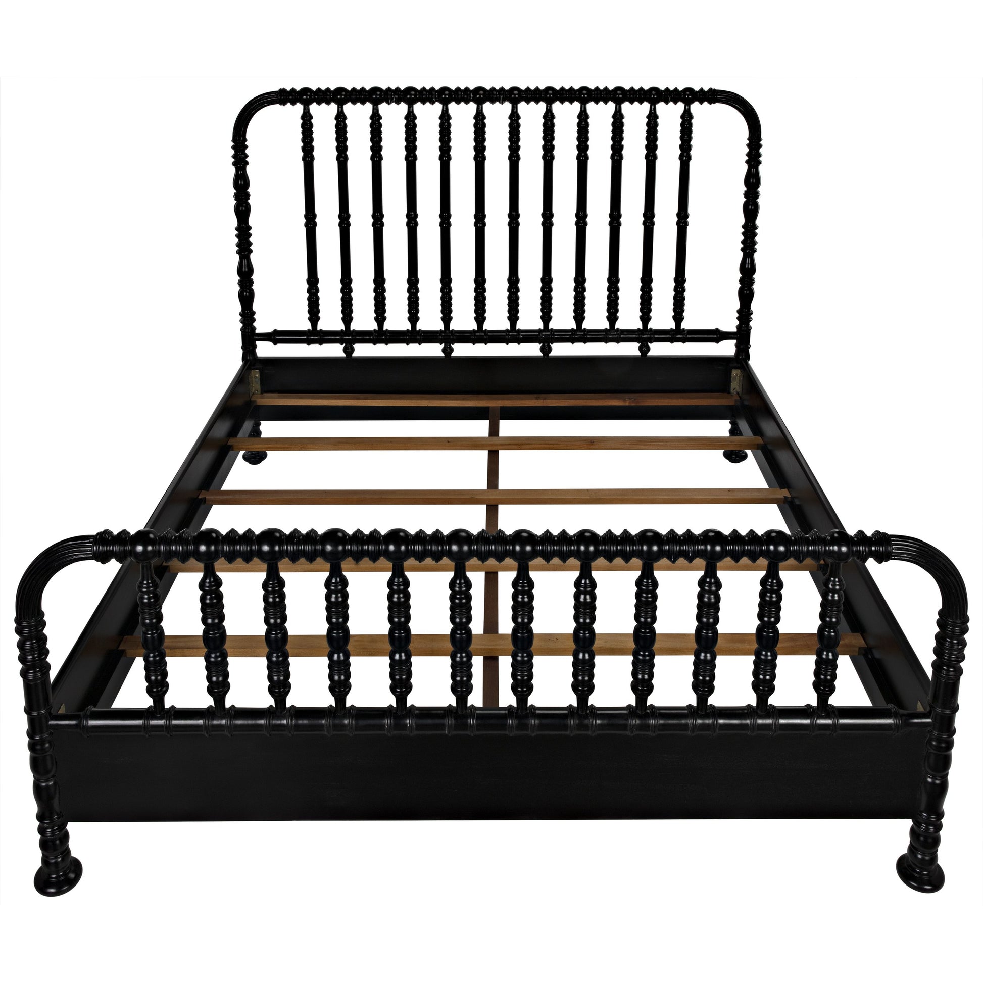 Bachelor Bed by Noir in hand rubbed black. Made from mahogany in a cottage & farmhouse style.