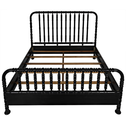 Bachelor Bed by Noir in hand rubbed black. Made from mahogany in a cottage & farmhouse style.