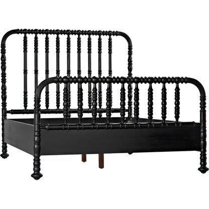 Bachelor Bed by Noir in hand rubbed black. Made from mahogany in a cottage & farmhouse style.