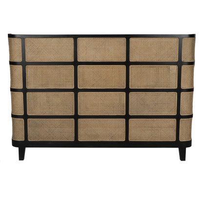 Porto Bed by Noir in hand rubbed black. Made from mahogany in a eclectic & global style.