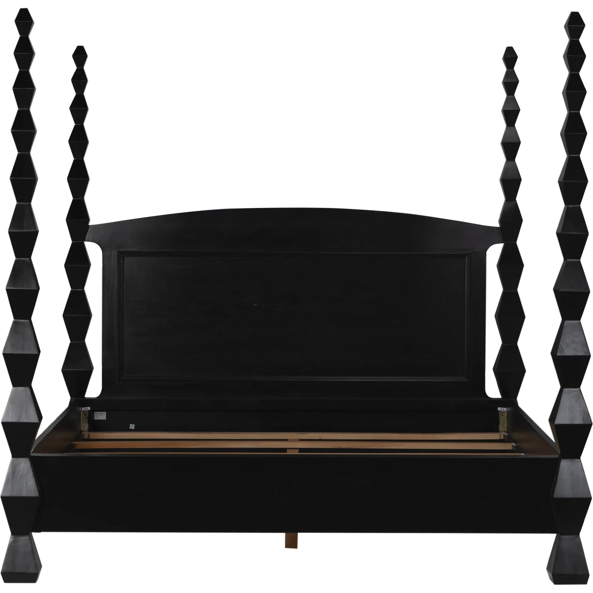 Brancusi Bed by Noir in hand rubbed black. Made from mahogany in a eclectic & global style.