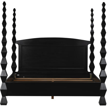 Brancusi Bed by Noir in hand rubbed black. Made from mahogany in a eclectic & global style.