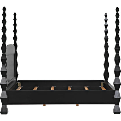 Brancusi Bed by Noir in hand rubbed black. Made from mahogany in a eclectic & global style.