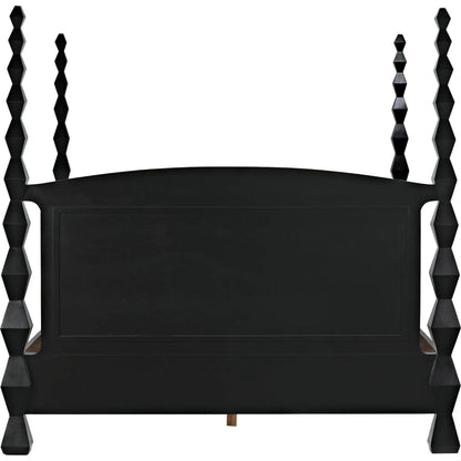 Brancusi Bed by Noir in hand rubbed black. Made from mahogany in a eclectic & global style.