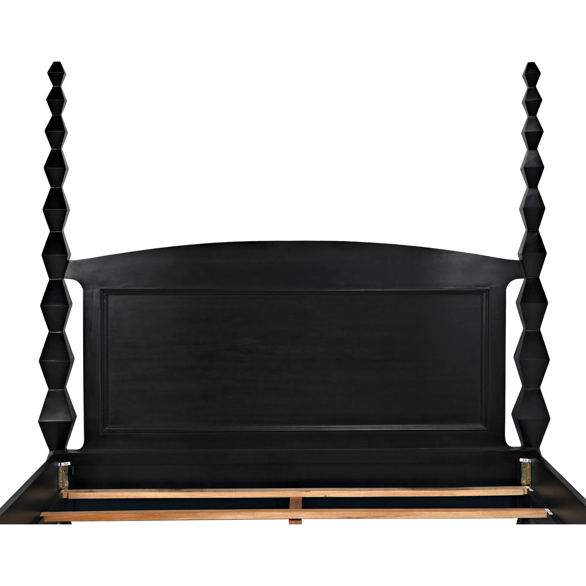 Brancusi Bed by Noir in hand rubbed black. Made from mahogany in a eclectic & global style.