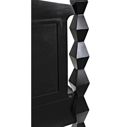 Brancusi Bed by Noir in hand rubbed black. Made from mahogany in a eclectic & global style.