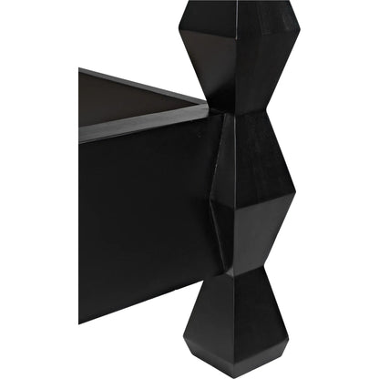 Brancusi Bed by Noir in hand rubbed black. Made from mahogany in a eclectic & global style.