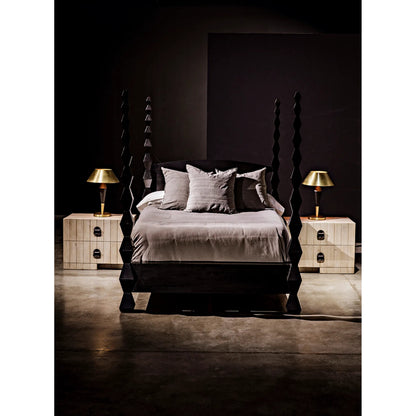 Brancusi Bed by Noir in hand rubbed black. Made from mahogany in a eclectic & global style.