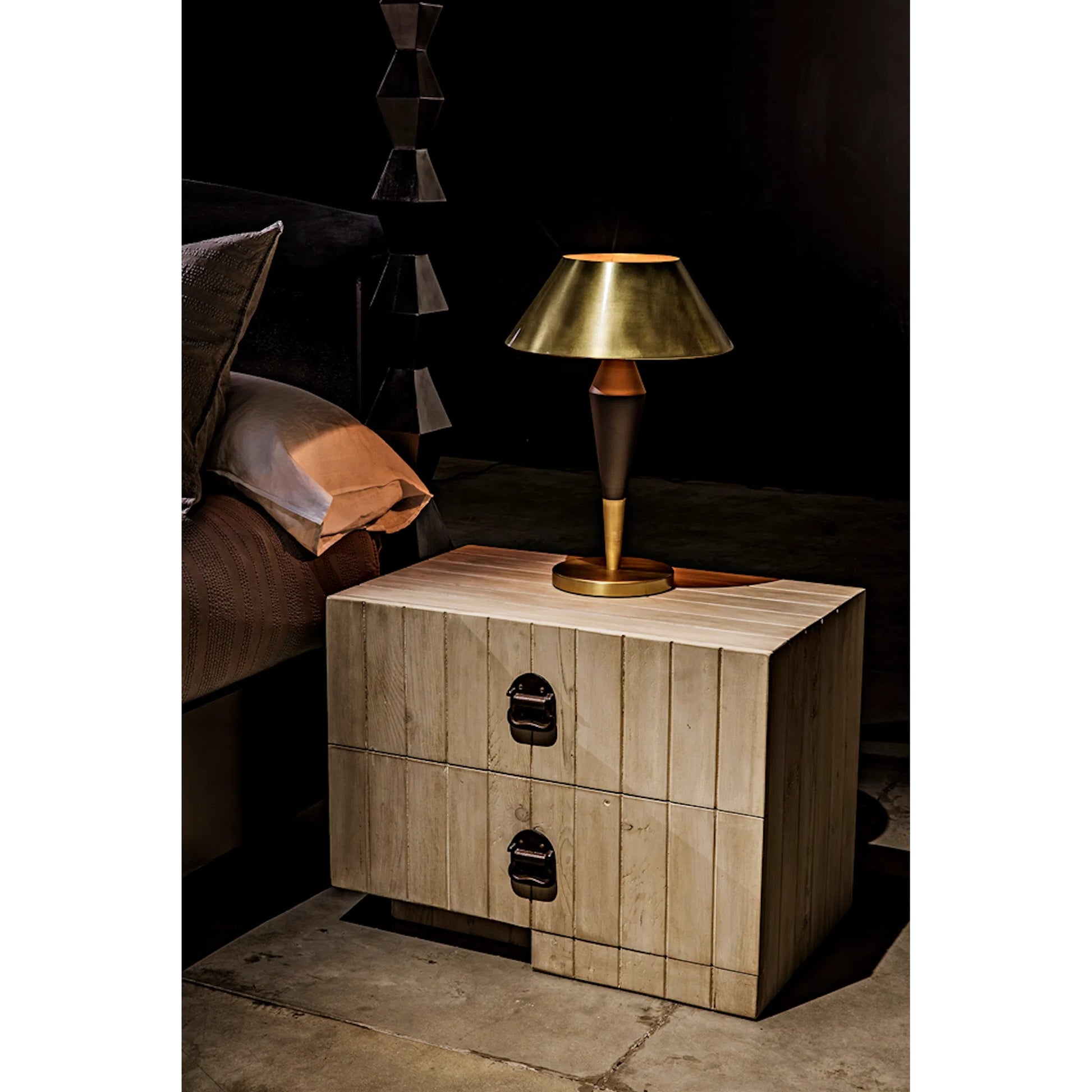 Brancusi Bed by Noir in hand rubbed black. Made from mahogany in a eclectic & global style.