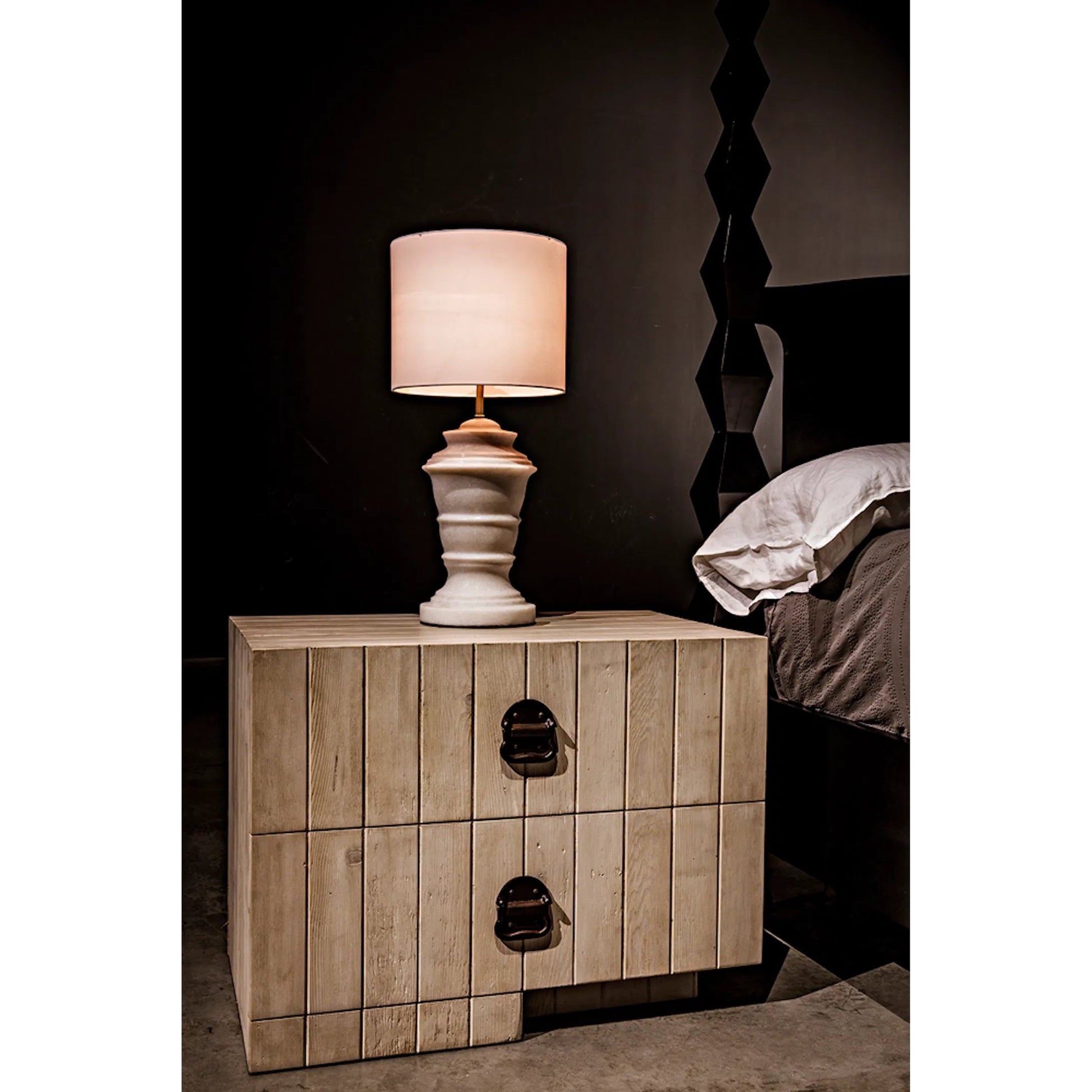 Brancusi Bed by Noir in hand rubbed black. Made from mahogany in a eclectic & global style.