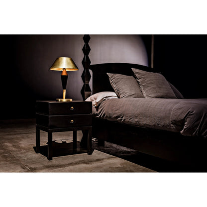 Brancusi Bed by Noir in hand rubbed black. Made from mahogany in a eclectic & global style.