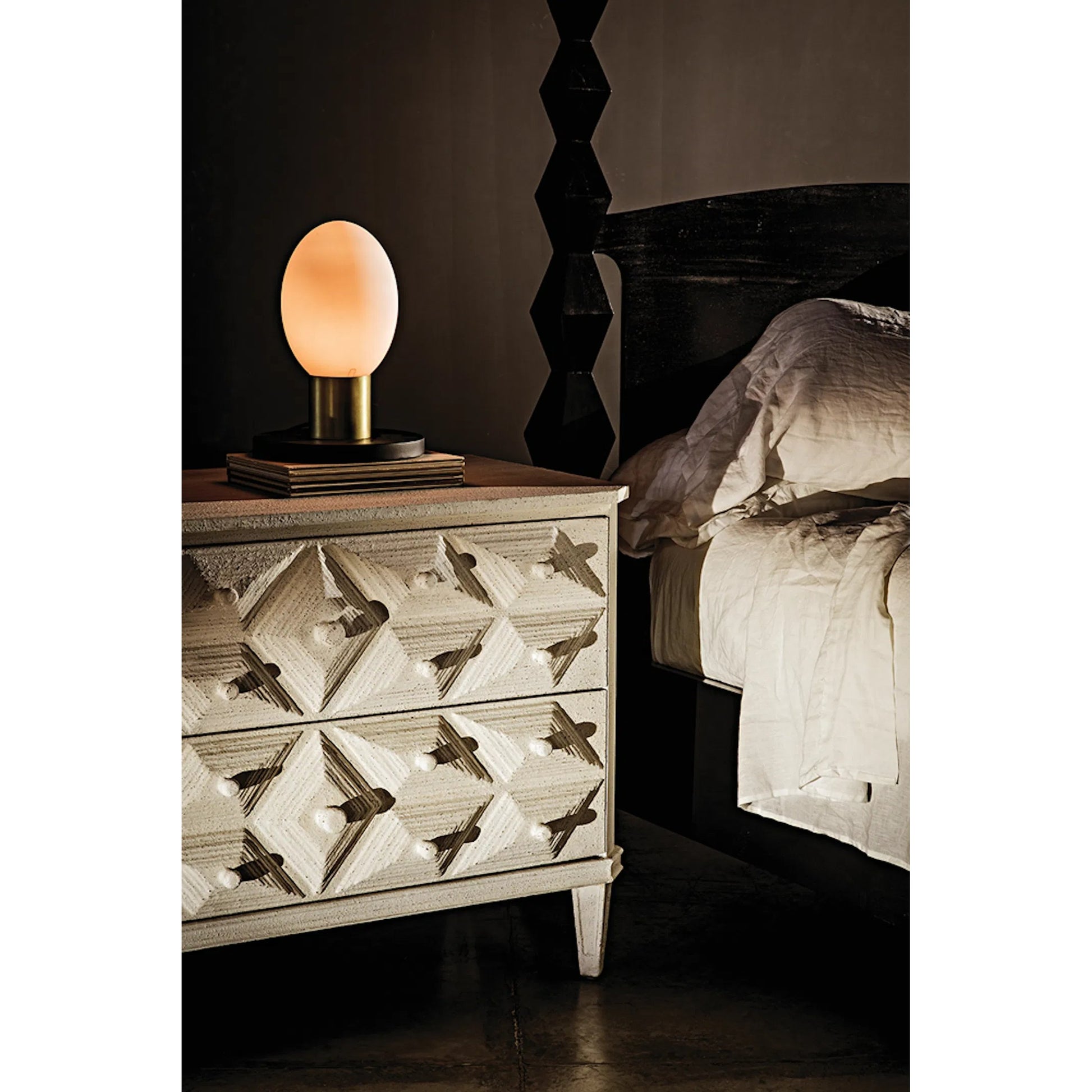 Brancusi Bed by Noir in hand rubbed black. Made from mahogany in a eclectic & global style.
