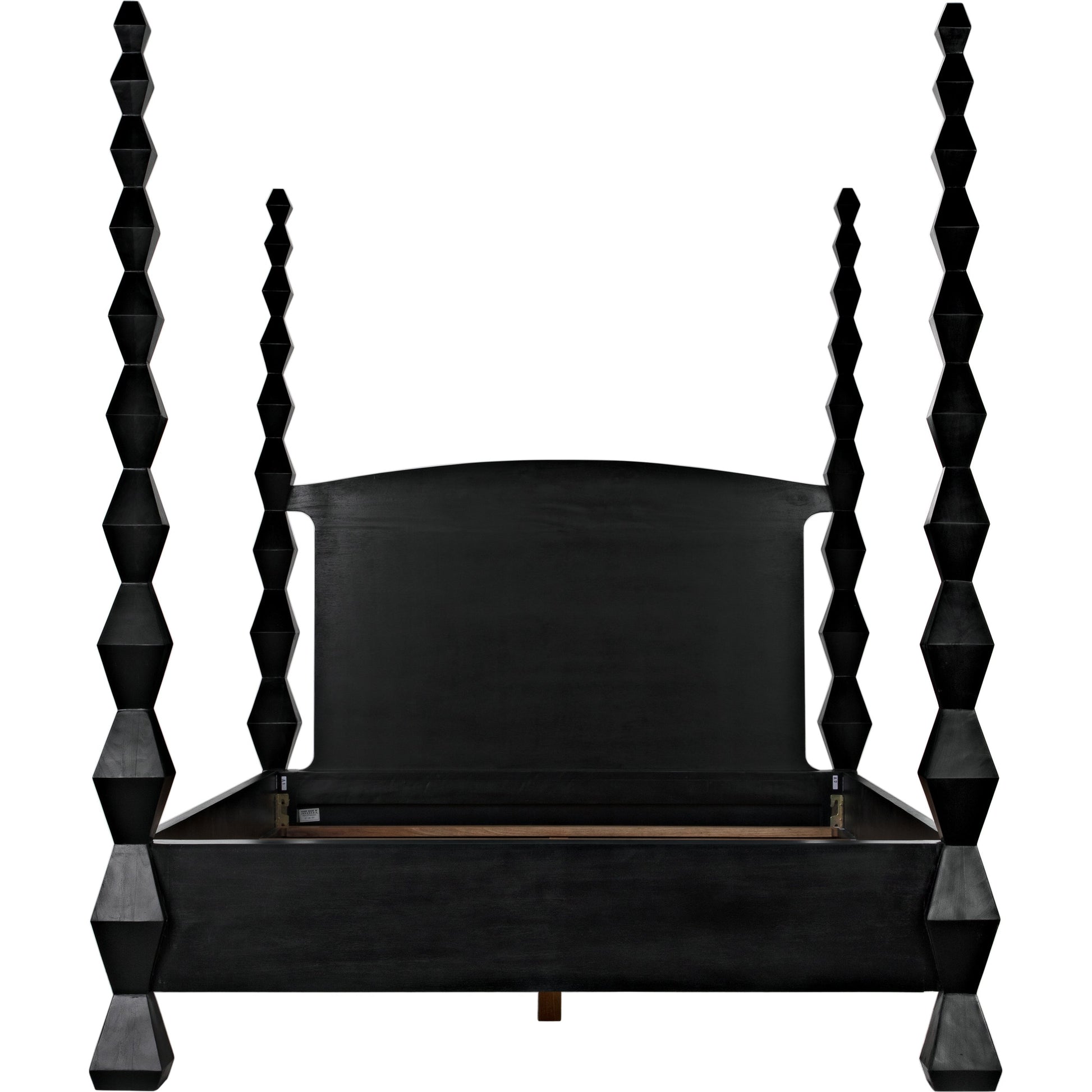 Brancusi Bed by Noir in hand rubbed black. Made from mahogany in a eclectic & global style.