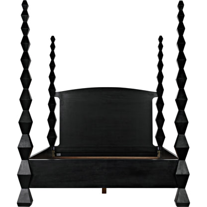 Brancusi Bed by Noir in hand rubbed black. Made from mahogany in a eclectic & global style.