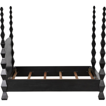 Brancusi Bed by Noir in hand rubbed black. Made from mahogany in a eclectic & global style.