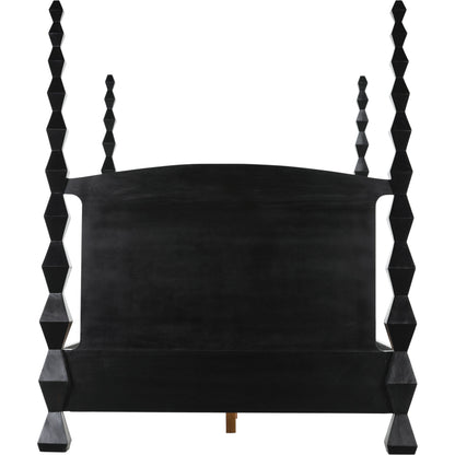 Brancusi Bed by Noir in hand rubbed black. Made from mahogany in a eclectic & global style.
