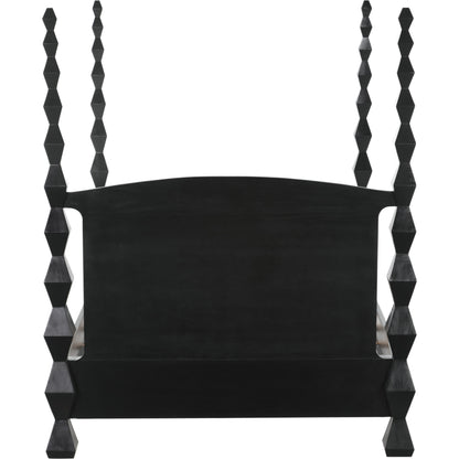 Brancusi Bed by Noir in hand rubbed black. Made from mahogany in a eclectic & global style.