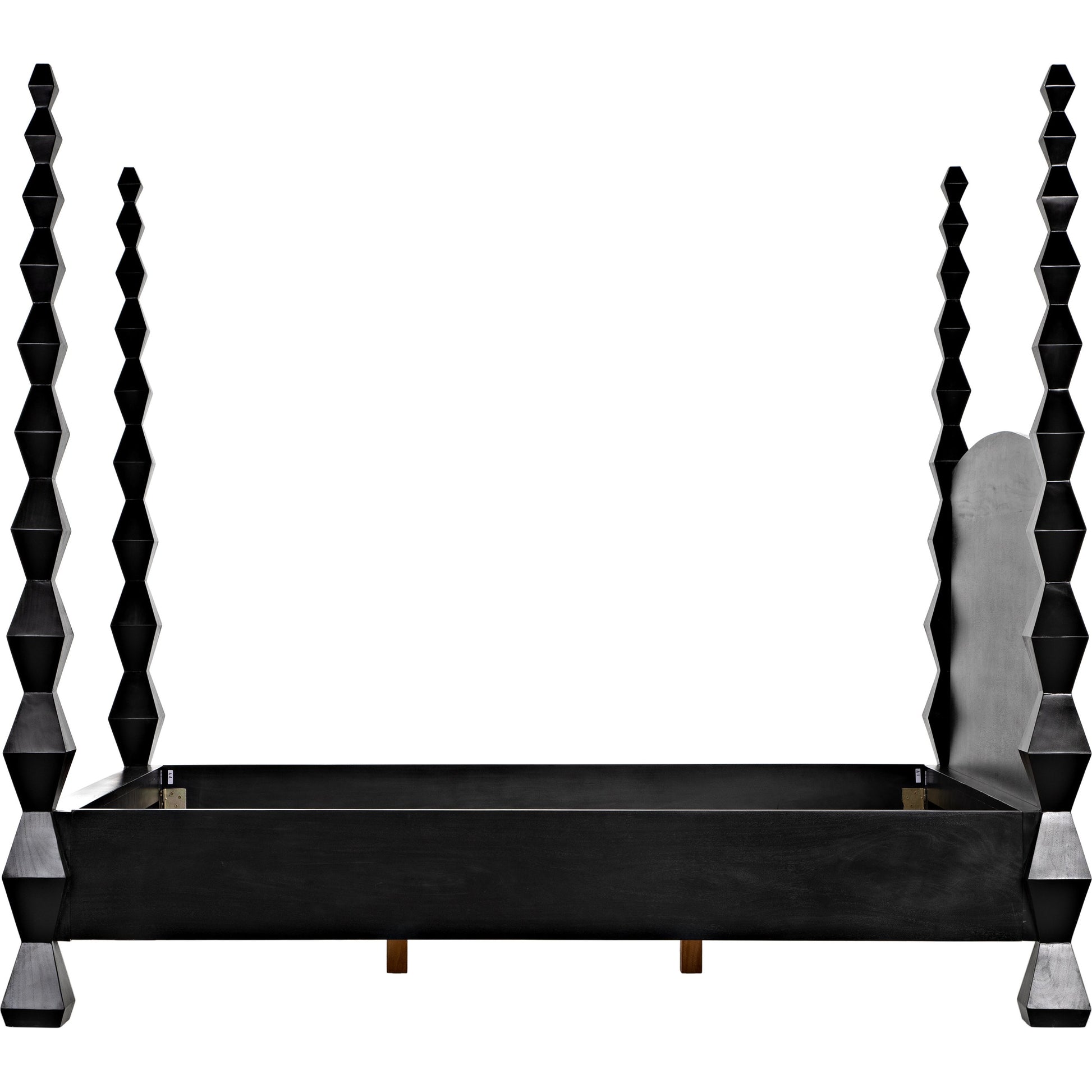 Brancusi Bed by Noir in hand rubbed black. Made from mahogany in a eclectic & global style.