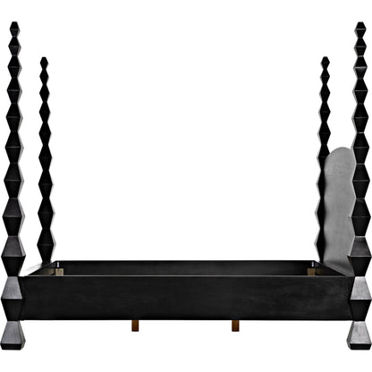 Brancusi Bed by Noir in hand rubbed black. Made from mahogany in a eclectic & global style.