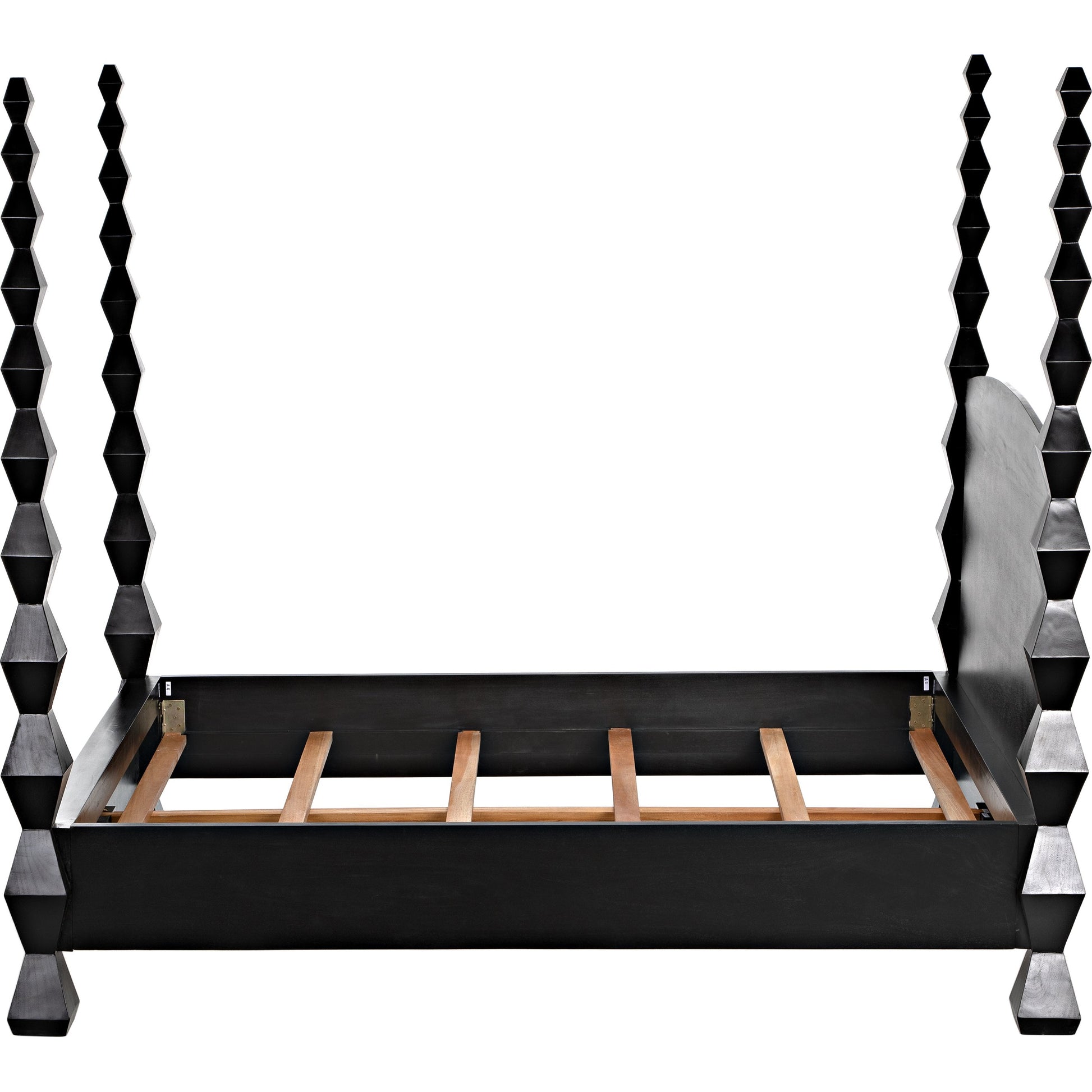 Brancusi Bed by Noir in hand rubbed black. Made from mahogany in a eclectic & global style.