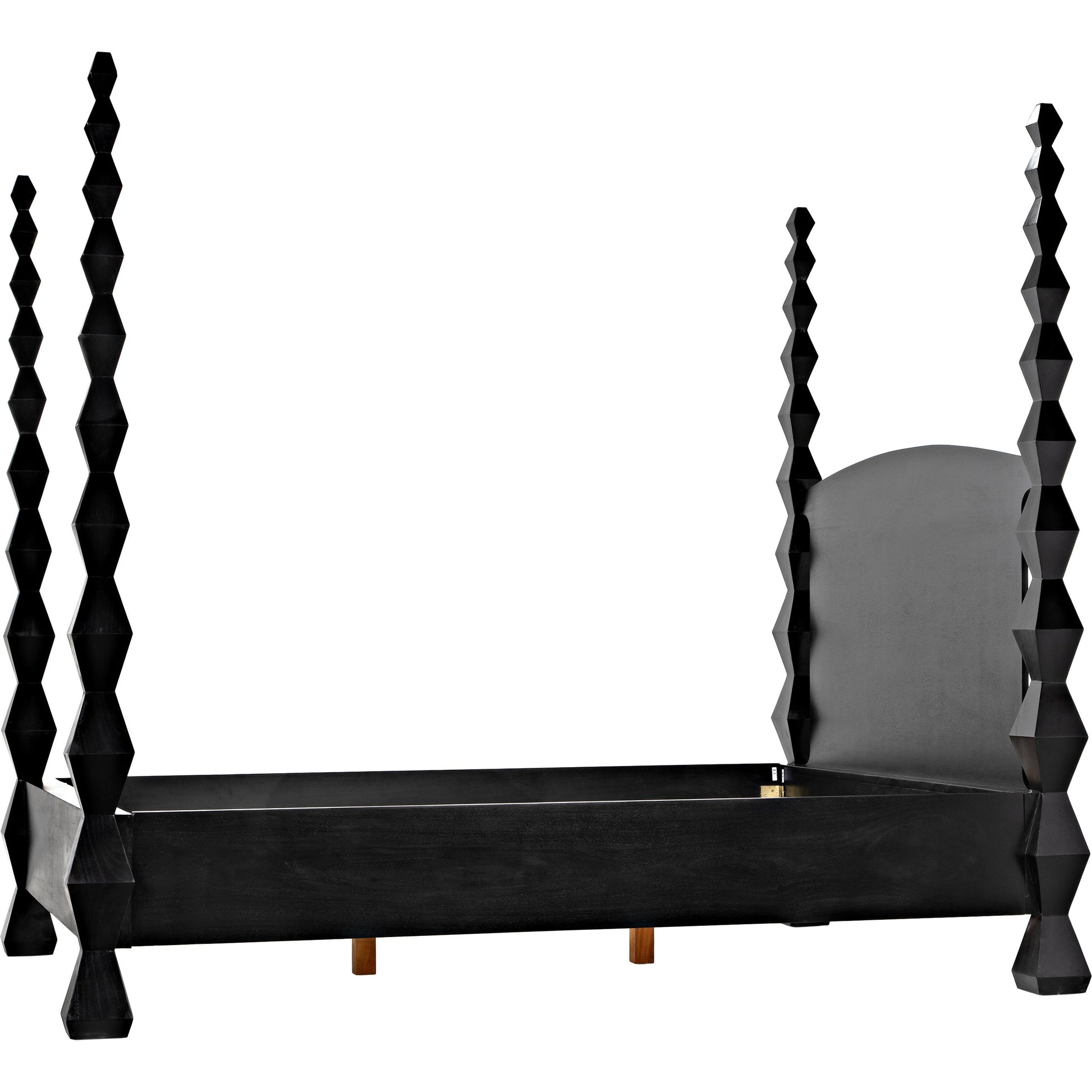 Brancusi Bed by Noir in hand rubbed black. Made from mahogany in a eclectic & global style.