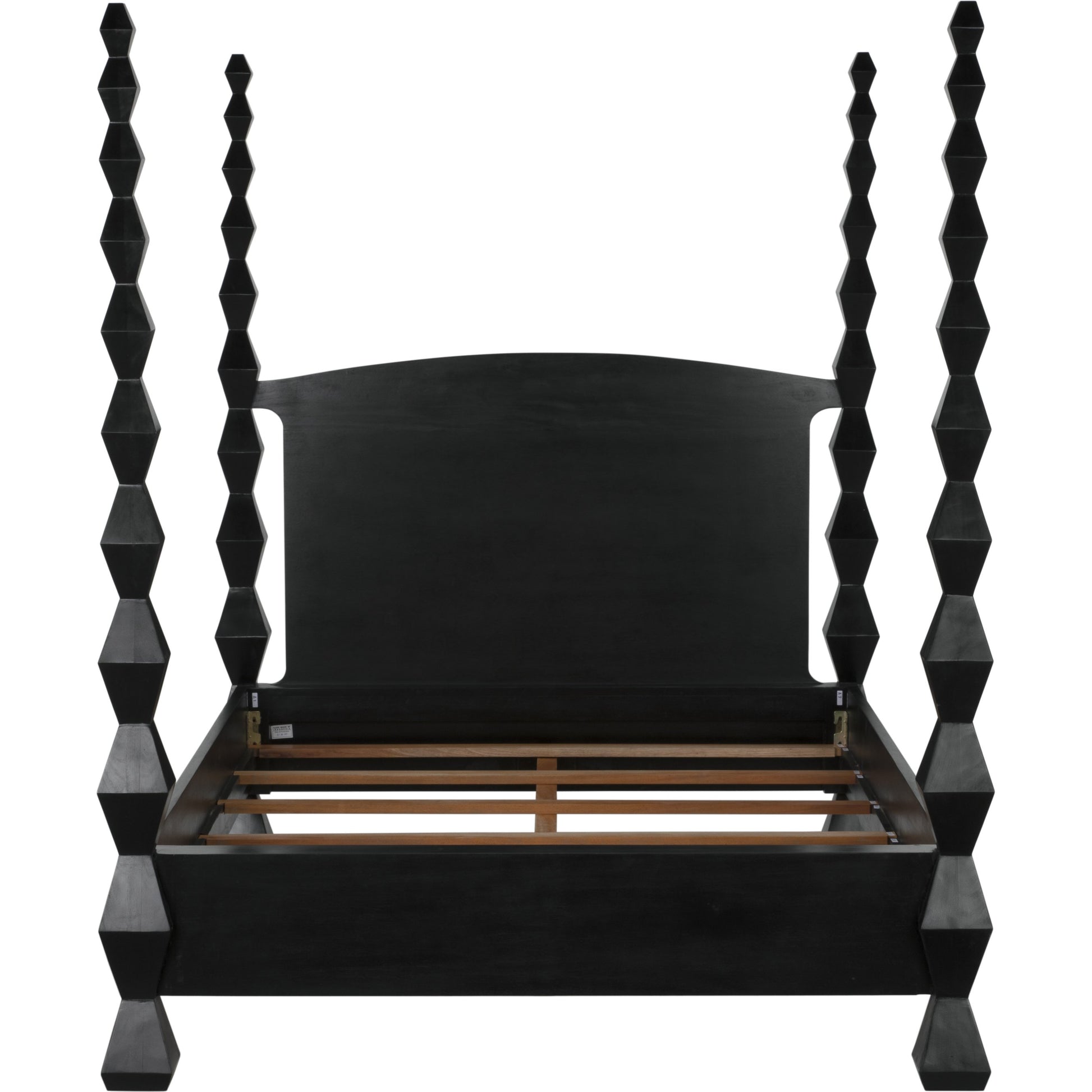 Brancusi Bed by Noir in hand rubbed black. Made from mahogany in a eclectic & global style.