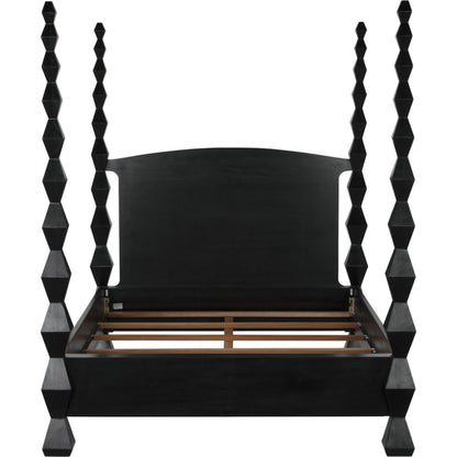 Brancusi Bed by Noir in hand rubbed black. Made from mahogany in a eclectic & global style.