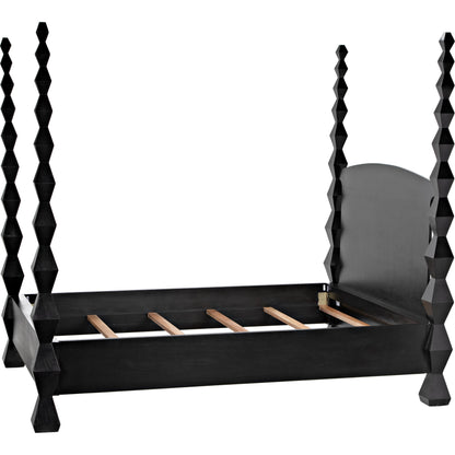Brancusi Bed by Noir in hand rubbed black. Made from mahogany in a eclectic & global style.