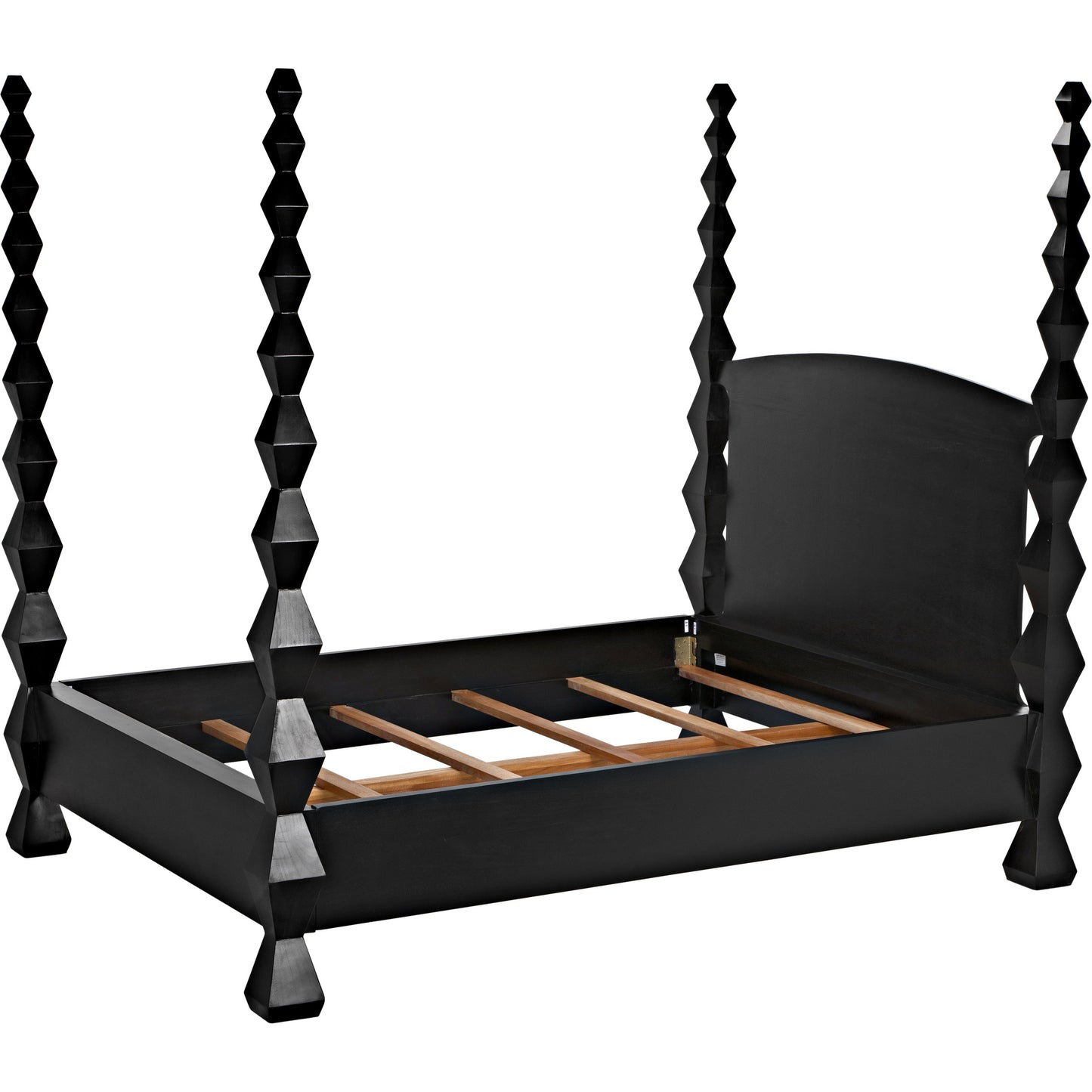 018 SI-1755517 | Additional Silo | Brancusi Bed by Noir in hand rubbed black. Made from mahogany in a eclectic & global style.