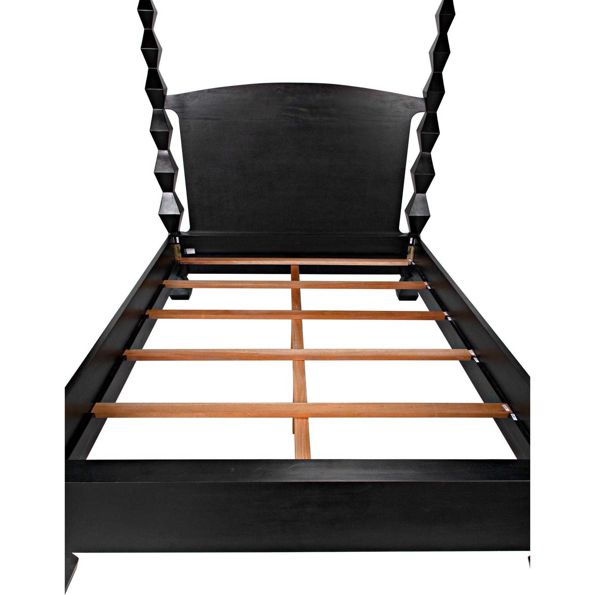 Brancusi Bed by Noir in hand rubbed black. Made from mahogany in a eclectic & global style.