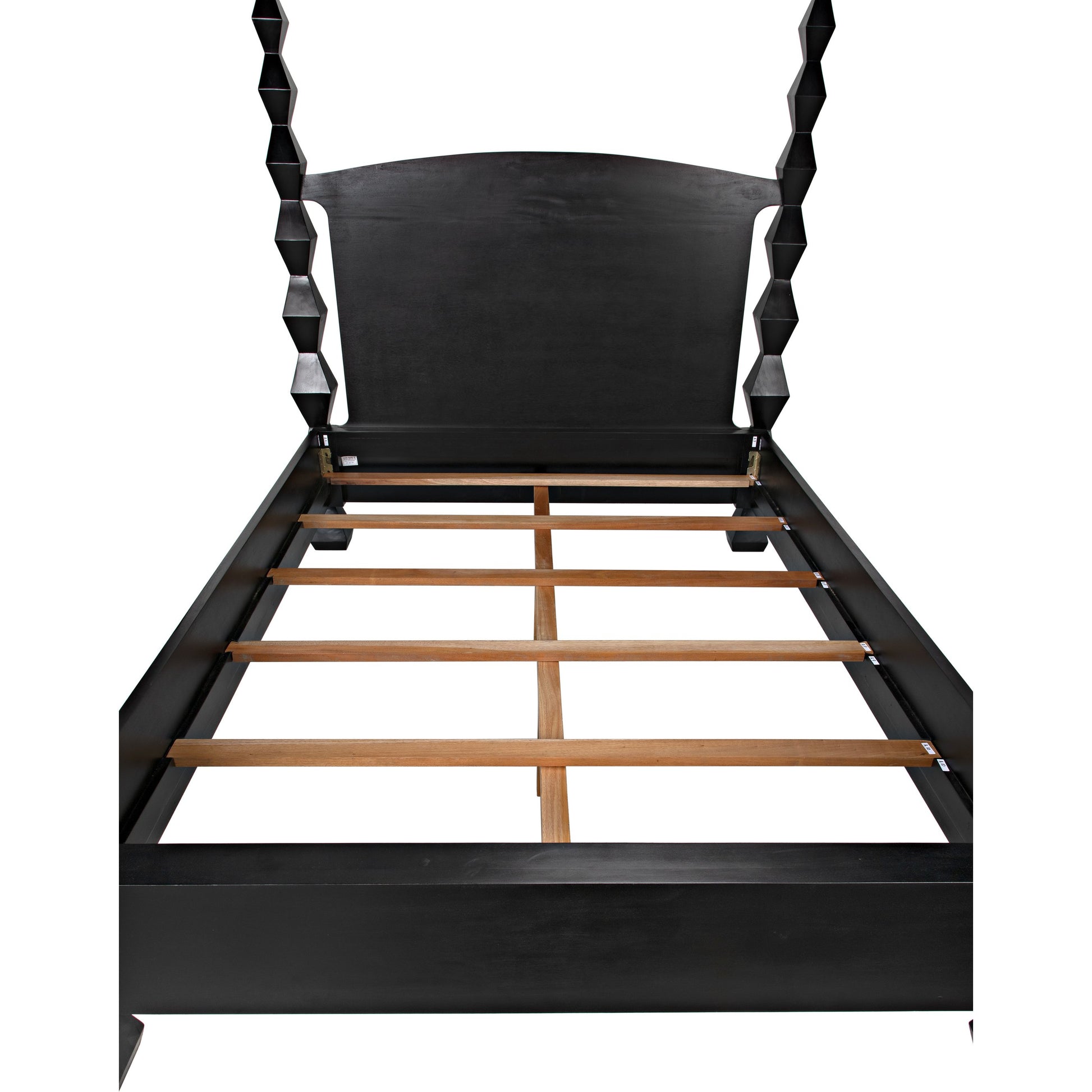 Brancusi Bed by Noir in hand rubbed black. Made from mahogany in a eclectic & global style.