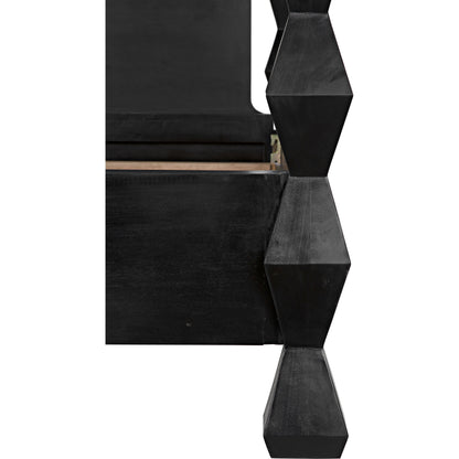 Brancusi Bed by Noir in hand rubbed black. Made from mahogany in a eclectic & global style.