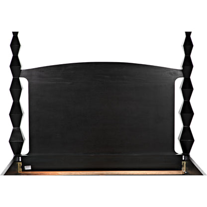 Brancusi Bed by Noir in hand rubbed black. Made from mahogany in a eclectic & global style.